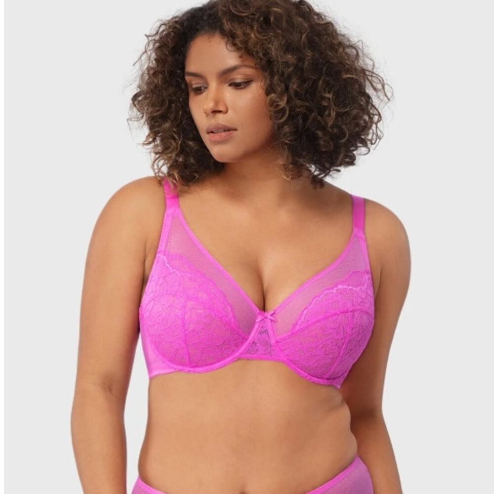 HSIA Enchante Beige Lace Underwire Bra Size 34DD NWT